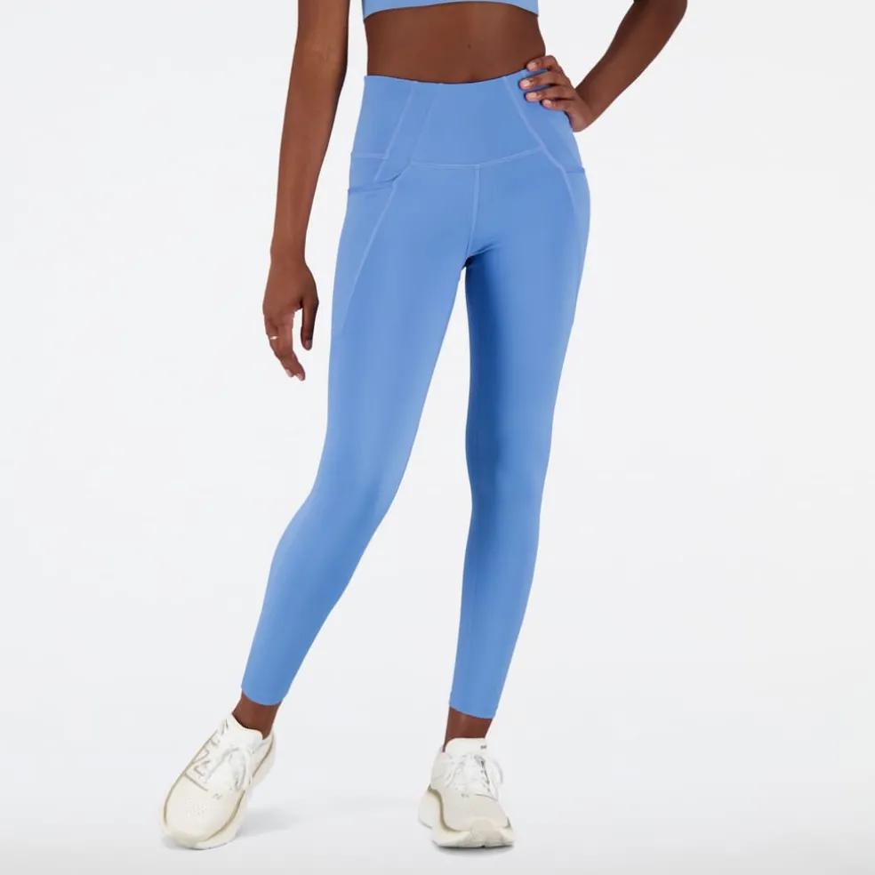 New Balance Shape Shield 7/8 High Rise Pocket Tights in Blue