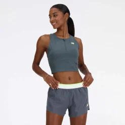 New Balance Sleek Race Day Fitted Tank Top in Grey