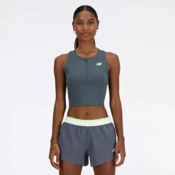 New Balance Sleek Race Day Fitted Tank Top in Grey