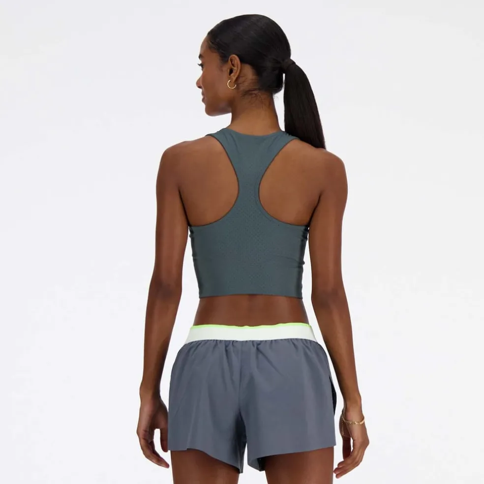 New Balance Sleek Race Day Fitted Tank Top in Grey