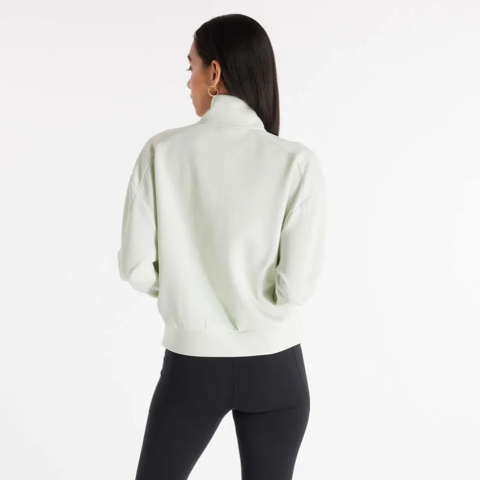 New Balance Tech Knit Oversized 1/4 Zip Top in Mint
