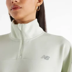 New Balance Tech Knit Oversized 1/4 Zip Top in Mint