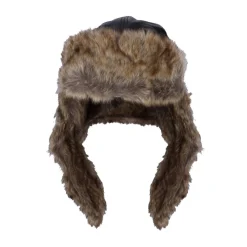 New Era Image Leather Trapper Hat in Black