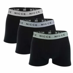 NICCE Mens Caleb 3 Pack Boxer Shorts in Black