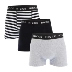 NICCE Mens Docker 3 Pack Boxer Shorts in Grey