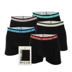 NICCE Mens Lazlow 5 Pack Boxer Shorts in Black