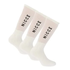 NICCE Mens Menlo 3 Pack Sport Socks in White
