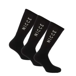 NICCE Mens Rovato 3 Pack Crew Socks in Black