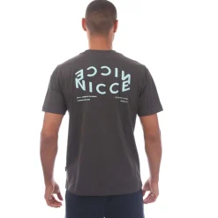 NICCE Mens Tanetta Logo T-Shirt in Charcoal