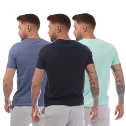 NICCE Mens Tordh 3 Pack T-Shirts in blue navy