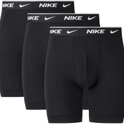 Nike 3 Pack Long Boxers Mens in Black