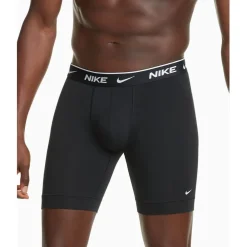 Nike 3 Pack Long Boxers Mens in Black