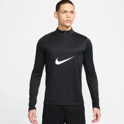 Nike Academy Pro Dri Fit Mock Neck Long Sleeve Sweatshirt in Black