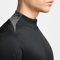 Nike Academy Pro Dri Fit Mock Neck Long Sleeve Sweatshirt in Black