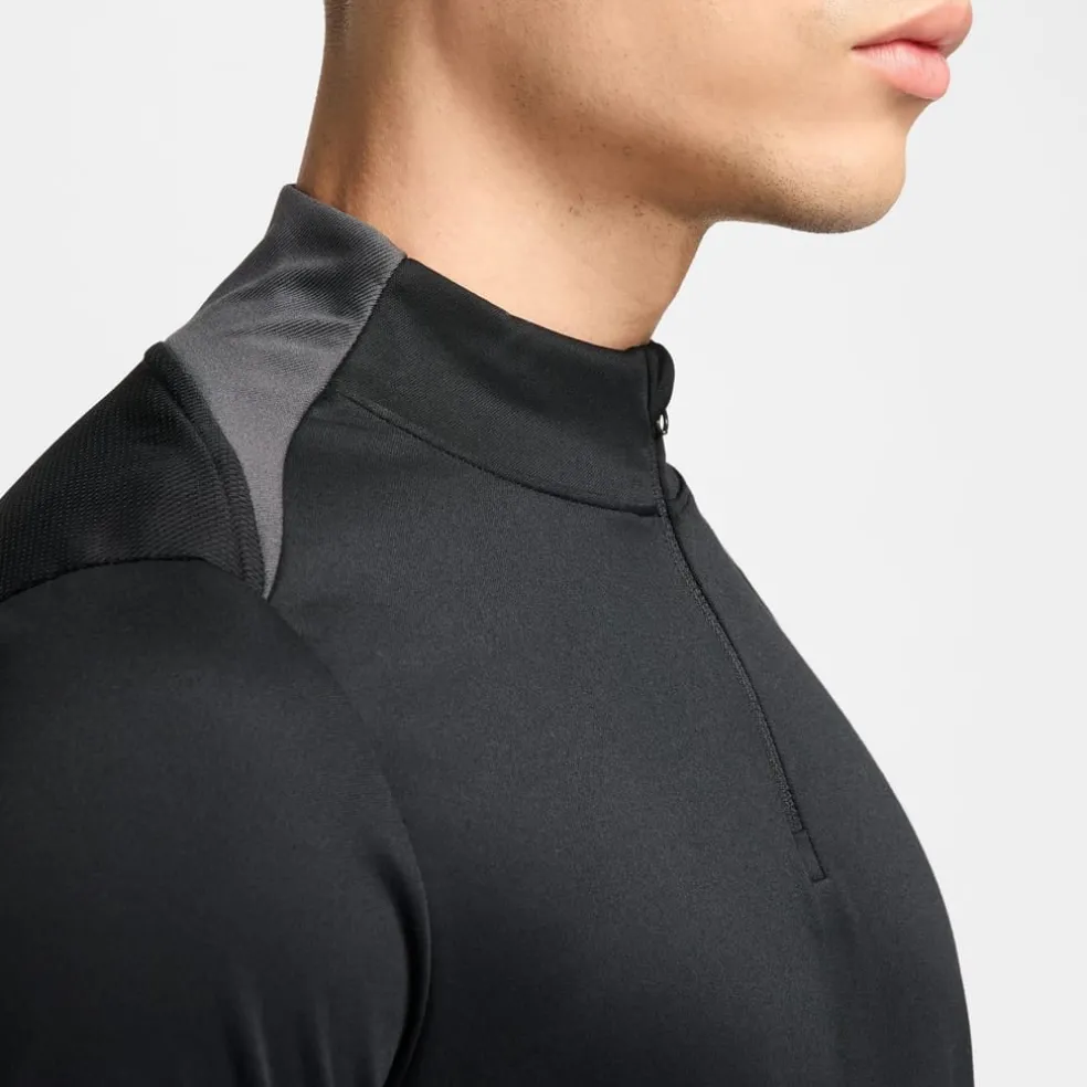 Nike Academy Pro Dri Fit Mock Neck Long Sleeve Sweatshirt in Black