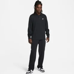 Nike Club Long Sleeve Knit Shirt in Black