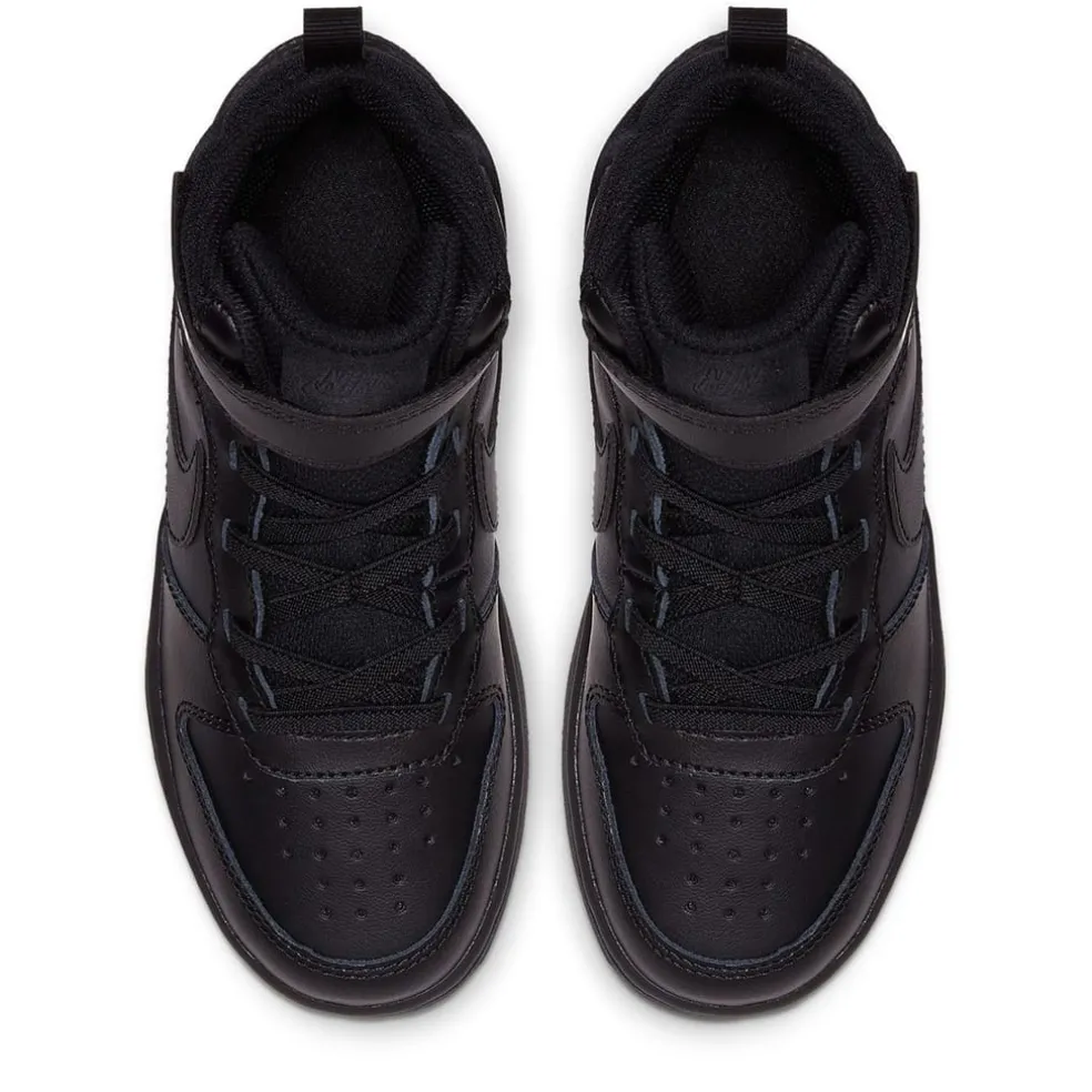 Nike Court Borough Mid 2 Little Kids Shoe in Black