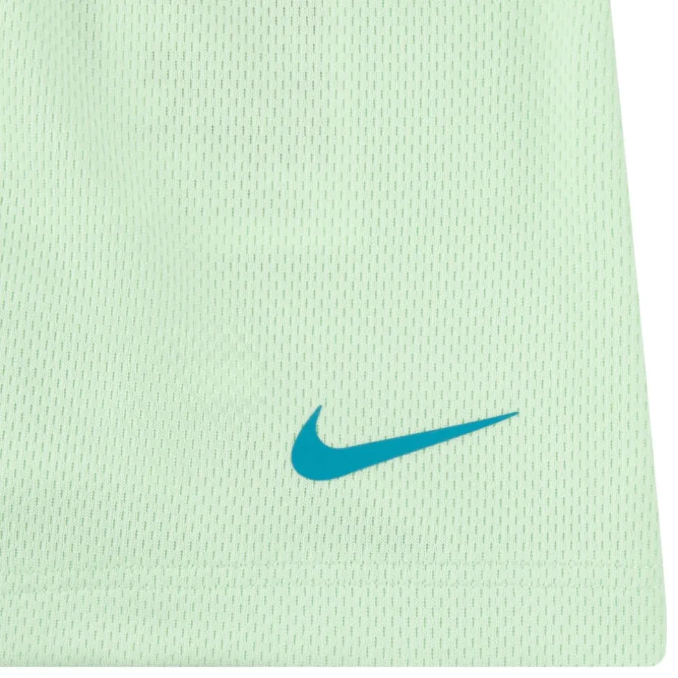 Nike Girls Happy Camper Mesh Short Set in Green