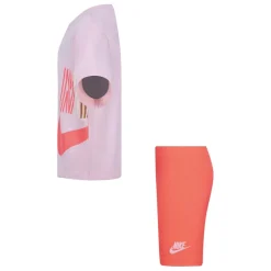 Nike Girls Lets Roll Boxy T-Shirt & Shorts Set in Pink