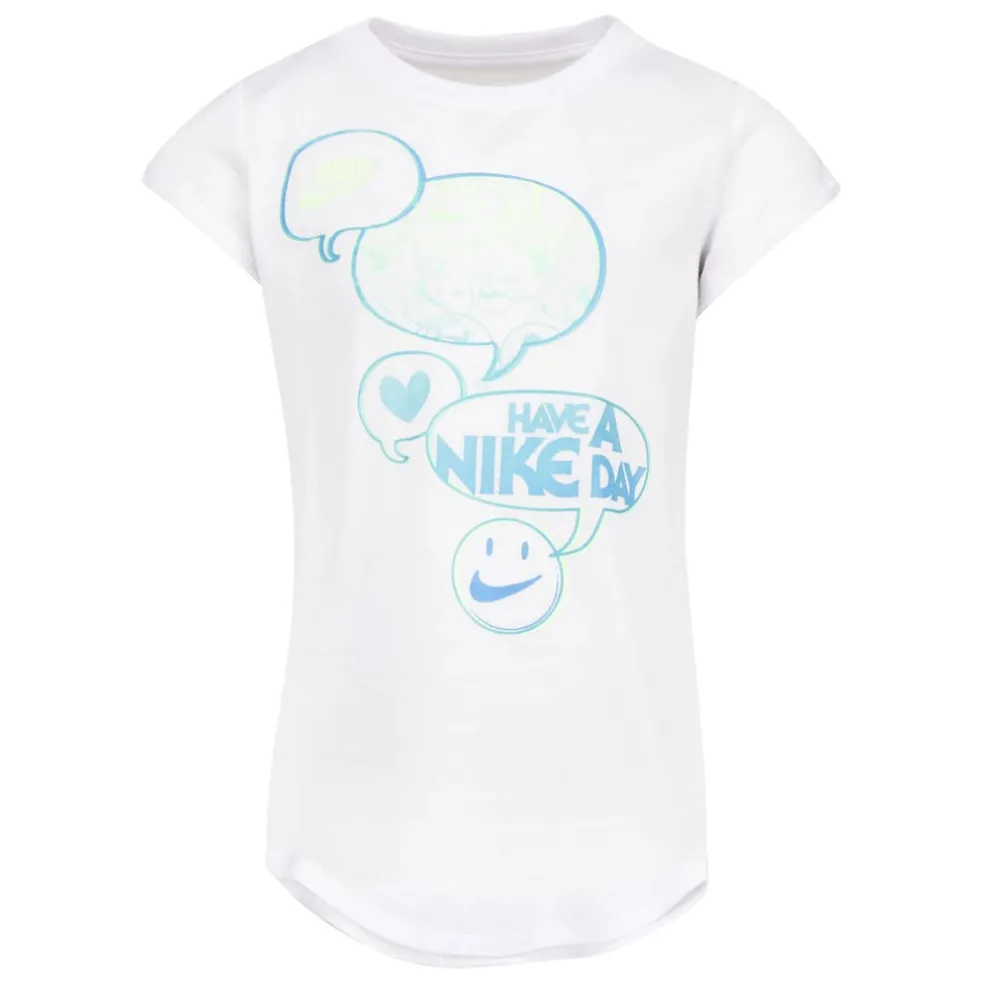 Nike Girls Recycled Poly T-Shirt in White