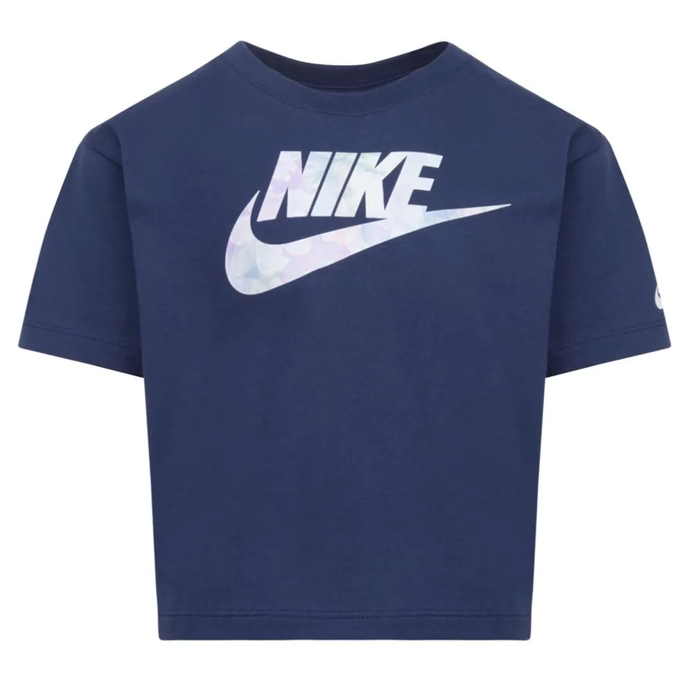 Nike Girls Sci-Dye Boxy T-Shirt in Navy