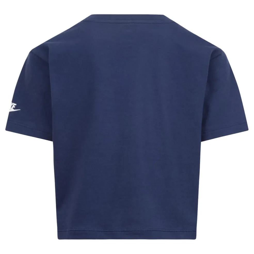 Nike Girls Sci-Dye Boxy T-Shirt in Navy