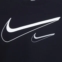 Nike Girls Swoosh Logo Boxy T-Shirt in Black