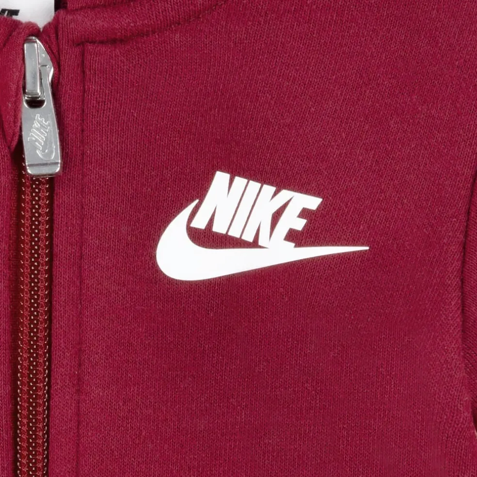 Nike Infants Swoosh Tape Hooded Coverall in Red