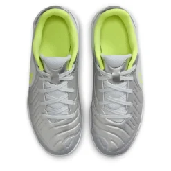 Nike Jr. Tiempo Legend 10 Academy Little Big Kids Indoor Court Low Top Football Shoes in Silver