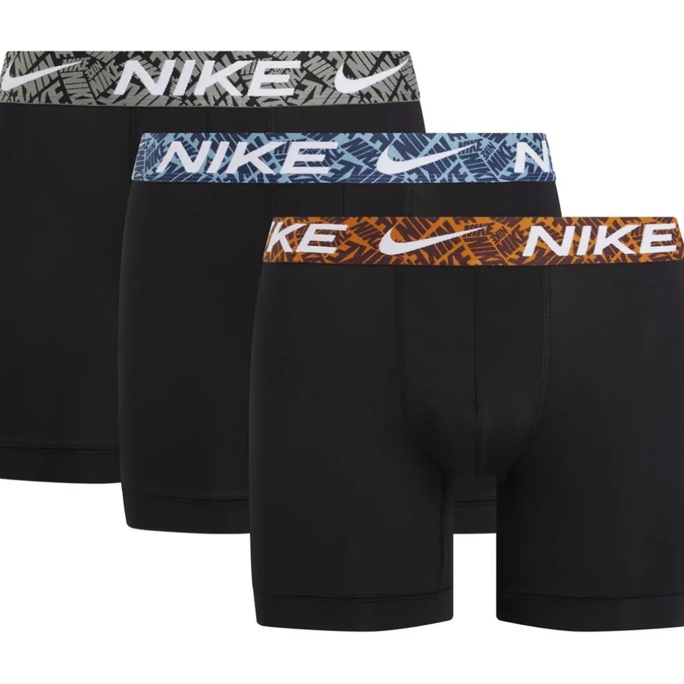 Nike Mens 3 Pack Dri Fit Boxer Shorts in Black