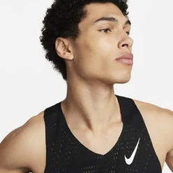 Nike Mens Aeroswift Dri Fit Adv Running Singlet in Black