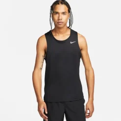 Nike Mens Dri Fit Miler Running Tank in Black