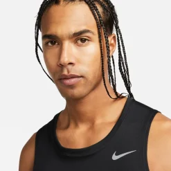Nike Mens Dri Fit Miler Running Tank in Black