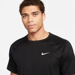 Nike Mens Dri Fit Ready Short Sleeve Fitness Top in Black