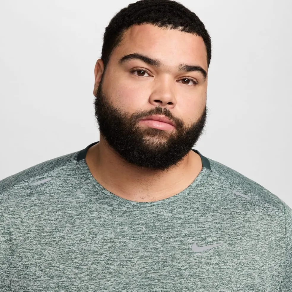 Nike Mens Dri Fit Rise 365 Short Sleeve Running Top in Green