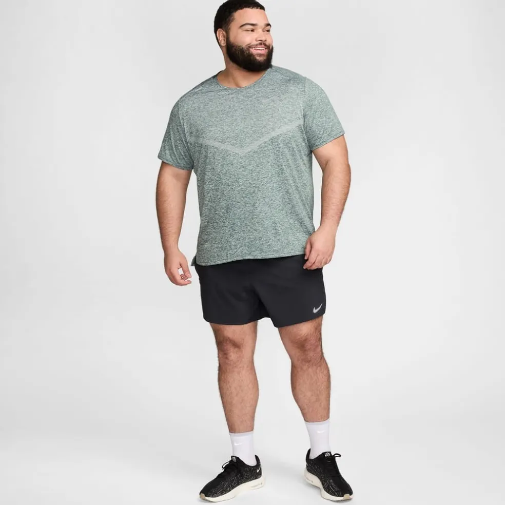 Nike Mens Dri Fit Rise 365 Short Sleeve Running Top in Green