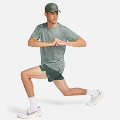 Nike Mens Dri Fit Rise 365 Short Sleeve Running Top in Green