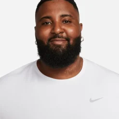 Nike Mens Drifit Miler Running Top in White