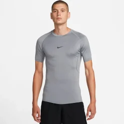 Nike Mens Pro Tight Fit Short Sleeve Top in Grey