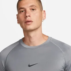 Nike Mens Pro Tight Fit Short Sleeve Top in Grey