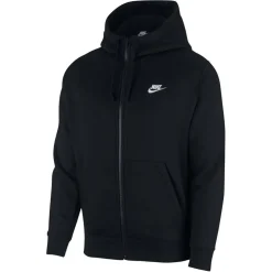 Nike Mens Sportswear Club Fleece Full Zip Hoodie in Black