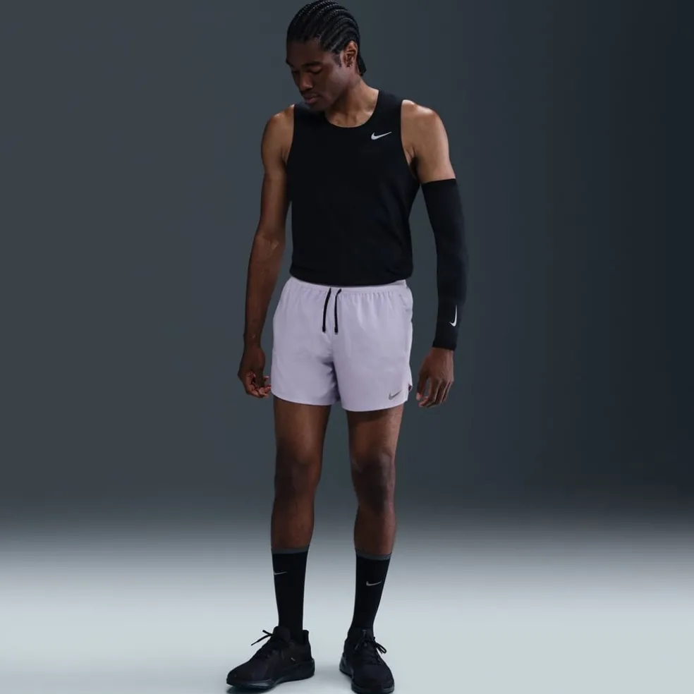 Nike Mens Stride Dri Fit 5 Brief Lined Running Shorts in Purple