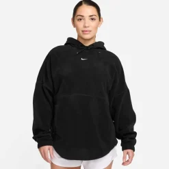 Nike One Polar Hooded Fleece Jacket in Black