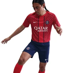 Nike Paris Saint Germain Pre Match Away Shirt 2025 2026 Adults in Red