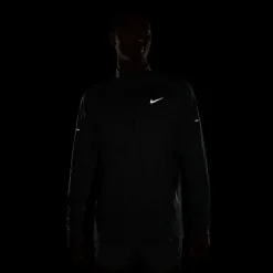 Nike Stride Zip Neck Regular Fit T-Shirt in Grey