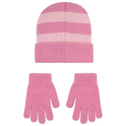 Nike Stripe Beanie Set Juniors in Pink