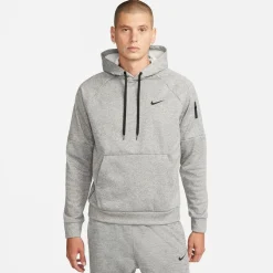 Nike Therma Relaxed Fit Hooded Sweatshirt in Grey