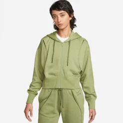 Nike Womens Air Full Zip Fleece Hoodie in Green