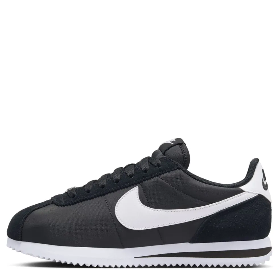 Nike Womens Cortez Textile Runners in Black