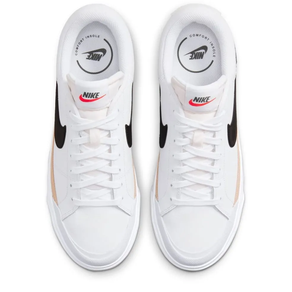 Nike Womens Court Legacy Lift Shoes in White